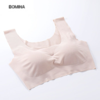 波迷娜(BOMINA)[放心购]桃花季 往季新款睡眠文胸女日系无痕冰丝高弹无钢圈裹胸瑜伽女士内衣