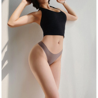 波迷娜(BOMINA)女士性感T裤平角裤内裤2件装舒适透气女隐形紧身内裤健身棉质无痕T裤 白色 同色2条装