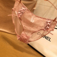 波迷娜(BOMINA)大码胖妹妹内裤欧美蕾丝内裤女镂空透明透气三角裤时尚舒适底裤女 粉红 S108>学生透气底裤诱