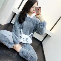 波迷娜（BOMINA)大码睡衣女200斤款加厚套装睡衣绒保暖珊女加甜美冬天可爱瑚绒季2021新款毛绒