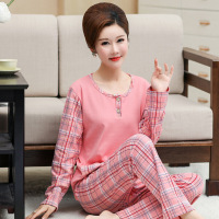 波迷娜(BOMINA)中年妈妈家居服往季夏妈妈睡衣女长袖棉女薄款中老年码老人家居服两婆婆春秋