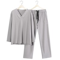 波迷娜(BOMINA)胖子睡衣男居家服睡衣男码胖子200特加肥加300斤秋季款长袖中年爸爸棉家居服