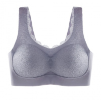 波迷娜(BOXXLINA)内衣女无钢圈性感聚拢文胸泰国乳胶3.0升级版蕾丝内衣无钢圈一片无痕高弹聚拢女士文胸