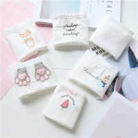 波迷娜(BOMINA)春夏季甜美柔软舒适速干小女生穿的内裤5件白色棉内裤女低腰日系少女可爱女生棉质面料三角裤