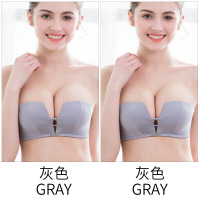 波迷娜(BOMINA)同款无肩带内衣女薄款聚拢防滑小胸深v婚纱用裹胸罩抹胸式隐形文胸贴