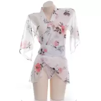 波迷娜(BOMINA)出品日式拼接和服水墨和服浴衣半透睡裙 图片色 [货号S0354] 均码