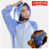 波迷娜(BOMINA)加厚法兰绒卡通动漫动物连体恐龙男皮卡丘成年人睡衣女冬季可爱