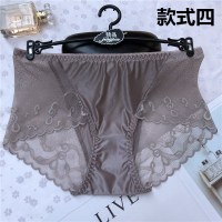 波迷娜(BOMINA)秋冬款咖啡色女士内裤蕾丝大码高腰包臀底裤透明平角无痕裤头 款式十 建议体重100-125斤 具体尺