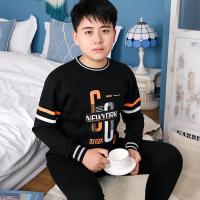 波迷娜（BOMINA)青少年加肥加大码肥胖大童男孩保暖内衣套装初中学生胖童加绒加厚