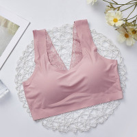 波迷娜(BOMINA)冰丝无痕蕾丝美背加大码防走光抹胸带胸垫透气舒适裹胸背心