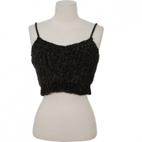 波迷娜(BOMINA)时尚百搭正反两穿吊带背心针织衫2021春秋新款外穿短款内搭潮 黑色 均码