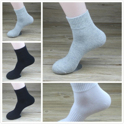 波迷娜(BOMINA)袜子中筒袜子短袜士棉白色学生秋冬季运动袜