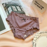 波迷娜(BOMINA)少女内裤日系中腰女士三角裤柔软纯色包臀内裤棉软绵绵