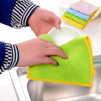 [4条装]细纤维双面吸水抹布 不毛不沾油洗碗巾 双色洗碗布清洁巾批