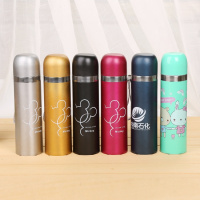 卡通磨砂双层不锈钢真空保温杯 男女士水杯 创意百货礼品水杯