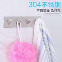 卫生间强力承重粘钩浴室304不锈钢免钉无痕挂钩厕所后挂衣架子