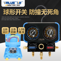 加氟表组R22 空汽车冷媒雪种压力表加液双表阀 冷媒加氟表
