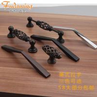 美式拉手橱柜衣柜把手黑色抽屉拉手镂空鸟笼式现代简约柜子把手