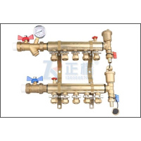地暖分水器阀进水过滤回水PPR球阀压力表纯铜1寸25活接阀32外牙