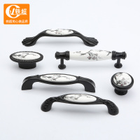 黑白拉手欧式陶瓷把手美式橱柜抽屉拉手中式柜衣柜北欧陶瓷拉手