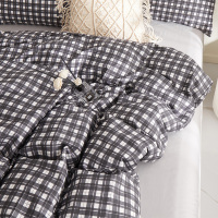 北欧简约床上用品学生宿舍单人双人彩色格子被罩单件被套