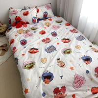 ins可爱卡通芝麻街四件套床上用品儿童三件套男孩女孩