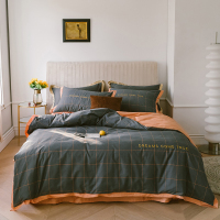 ins简约四件套被套1.8m 色简约1.5米床笠床单床上用品