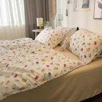 小清新简约小莓三件套单人双人床单韩式花边床上四件套