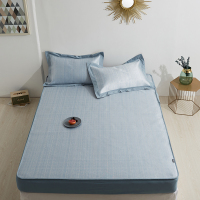 夏季冰丝凉席床笠三件套1.8m床双人 席子1.5米可水洗折叠空调软席