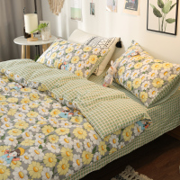 小碎花床上三件套小清新学生宿舍单人床单被套女孩四件套