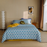 春夏60支天丝印花床上用品 凉感床笠夏天床单被套1.8M床罩滑