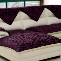 欧式沙发垫巾罩套四季贵妃坐垫布艺定做提花防滑夏季紫色定制