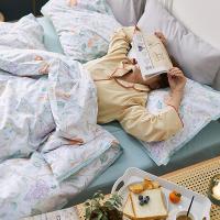 美式简约60支贡缎床单简约长绒棉四件套田园床上用品1.8m