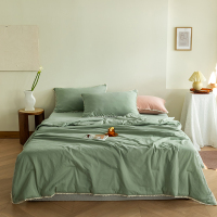 色简约针织棉夏被双人 夏凉被夏季空调被公主风薄被子