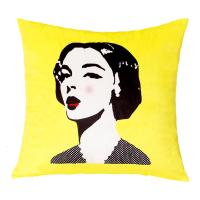 人像黑白几何沙发垫床头抱枕靠枕套简约现代样板房北欧客厅靠垫