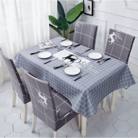 餐桌布椅垫椅套套装家用北欧简约格子棉麻桌垫欧式凳子套椅子套罩
