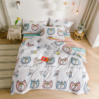 2020年精梳棉四件套 ins卡通学生宿舍三件套元气少女床品可爱