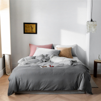 北欧 软糯拼接色彩针织素色床上四件套1.51.8米床笠