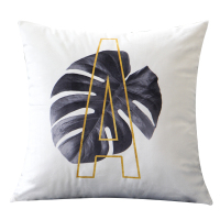北欧几何灰调植物ins抱枕沙发靠垫办公靠枕床头靠背靠包汽车靠垫