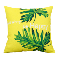 北欧底叶子棉麻抱枕靠垫美式简约田园客厅沙发办公汽车飘窗靠枕