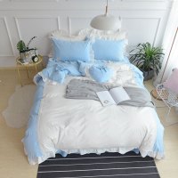 四件套公主风淑女韩式床上用品1.8m双人简约色床裙款