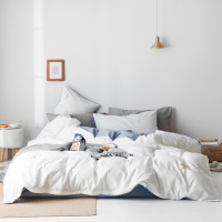 店主推荐 简约北欧洗棉四件套超柔可民宿床笠款