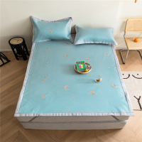 更柔软凉席三件套养生席冰丝席1.51.8米夏季空调席子折叠水洗