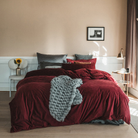 秋冬季轻奢风丹麦提花宝宝绒套件加厚珊瑚绒四件套法兰绒被套床品