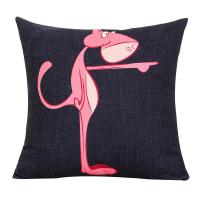 粉红豹卡通靠垫北欧棉麻现代简约抱枕套样板房家用客厅沙发靠垫