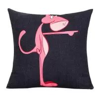 粉红豹卡通靠垫北欧棉麻现代简约抱枕套样板房家用客厅沙发靠垫