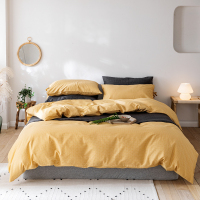 系带小清新床上四件套精梳棉床笠款被套床单三件套北欧风套件