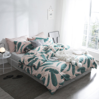 北欧森林系四件套简约被套1.5米1.8m床笠床单宿舍三件套
