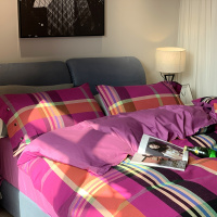 [保暖]高品质北欧床上四件套秋冬保暖色织莫卡拉绒磨毛