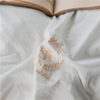 北欧 床上四件套 刺绣水洗色织4件套色1.51.8米床